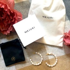 Mejuri Bold Hoop Earrings Freshwater Pearls